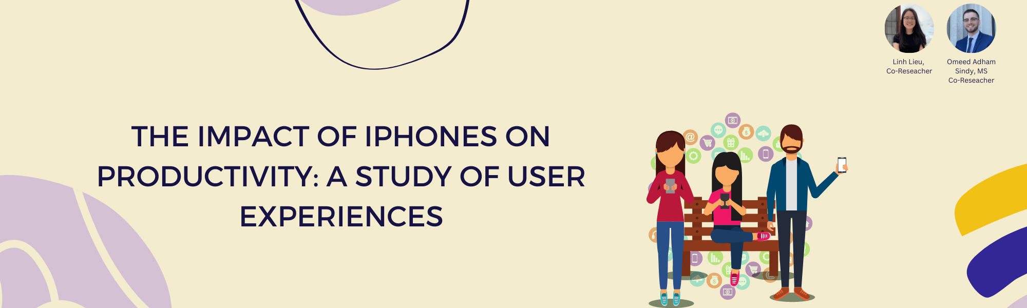 Researchers reviewing productivity data on iPhones